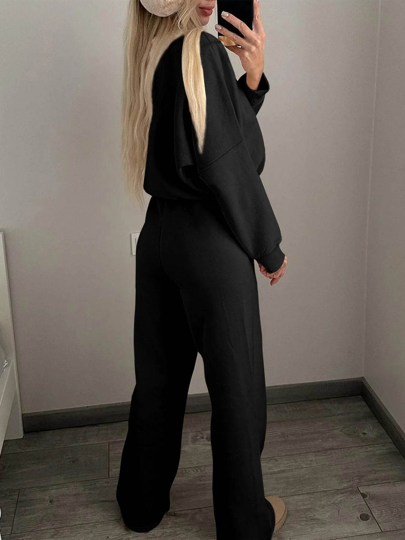Zipper Up Jacket and Drawstring Pants Set - Ultim8 Designs 4 U