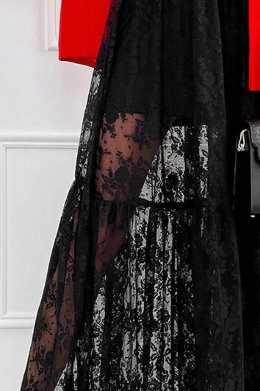 Lace Elastic Waist Maxi Skirt - Ultim8 Designs 4 U
