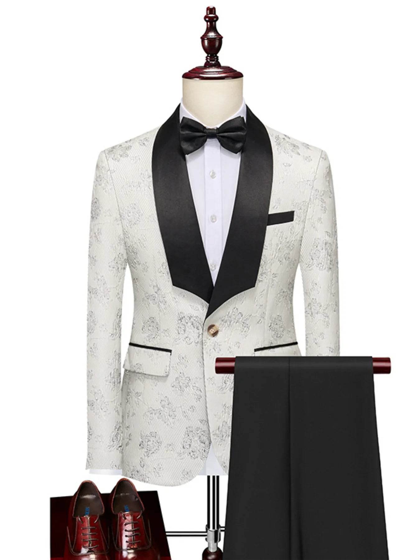 Men's Plus Size One Button Long Sleeve Blazer and Pants Set - Ultim8 Designs 4 U
