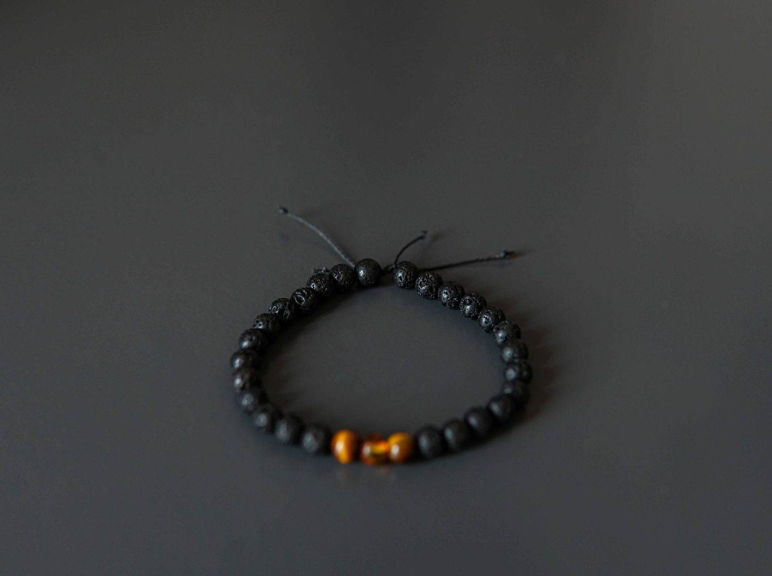 Lava Stone Bracelet with Amber and Tiger Eye - Ultim8 Designs 4 U
