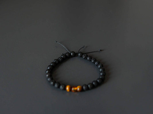 Lava Stone Bracelet with Amber and Tiger Eye - Ultim8 Designs 4 U